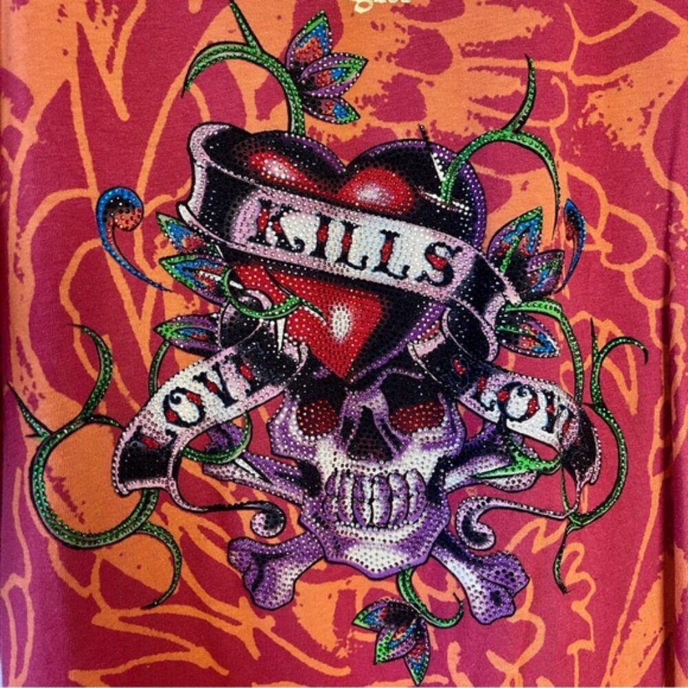 Vintage Y2k Ed Hardy Christian Audigier Rhinestone Al… - Gem